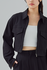 Aida Zip-Up Jacket in Black